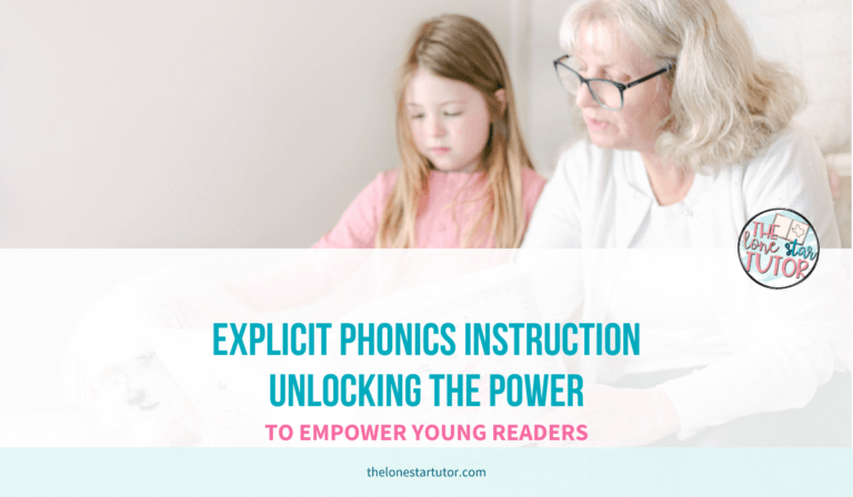 Child working on explicit phonics instruction with grandmother